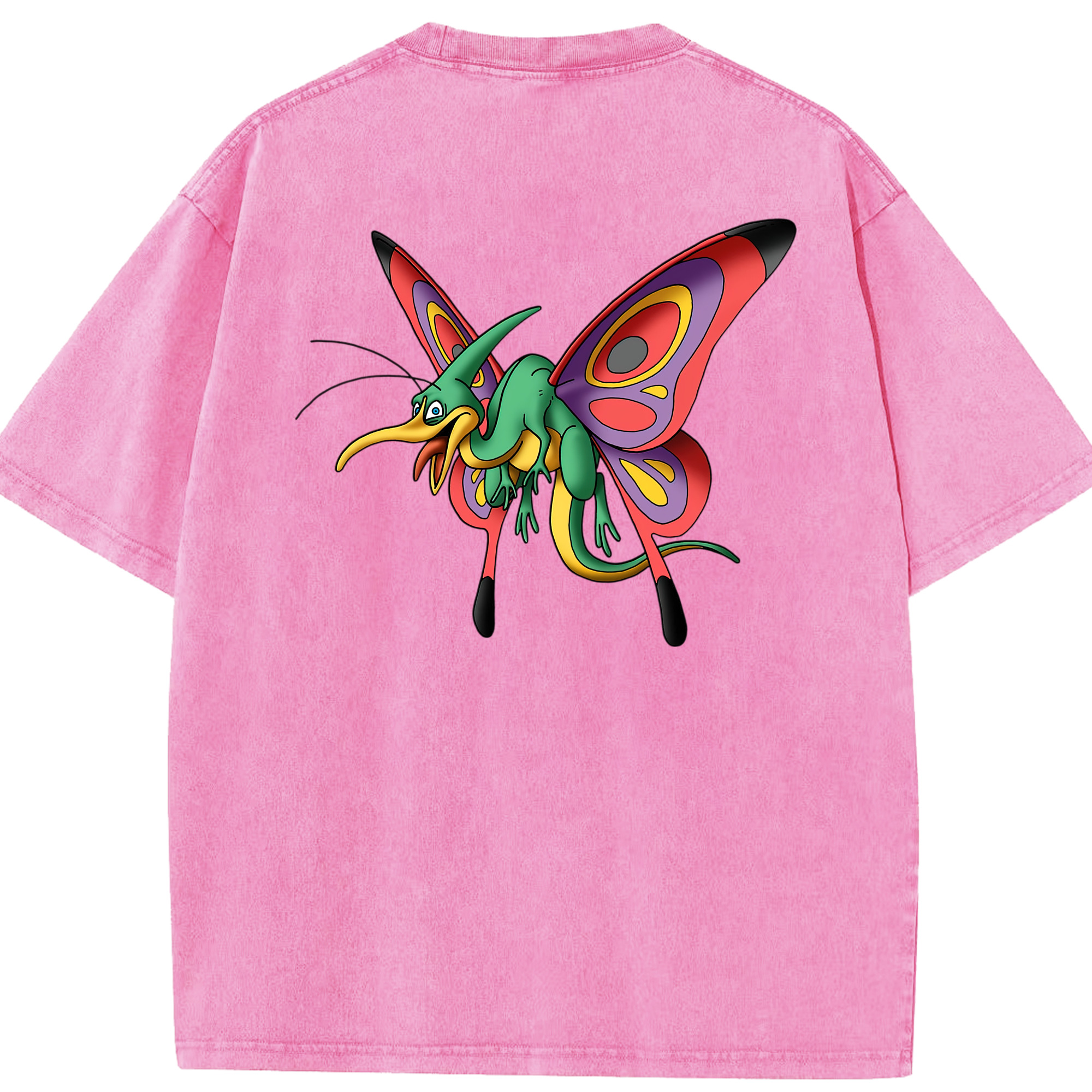 （画像用） ドラゴンクエスト Doragon Kuesuto Dragon Quest 綿100% ヴィンテージ風 半袖Tシャツ（背面プリント）